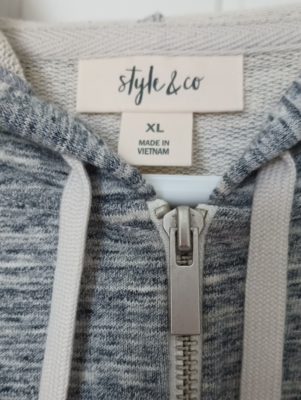 STYLE & CO Heather Gray Full Zip Hoodie Size XL NWOT Lightweight Sweatshirt - Picture 12 of 15